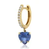 Store DIAMOND HUGGIE WITH HEART SHAPED BLUE SAPPHIRE DROP Huggies