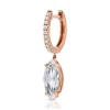 Cheap DIAMOND HUGGIE WITH ROSE CUT MARQUISE DIAMOND DROP .97 Huggies