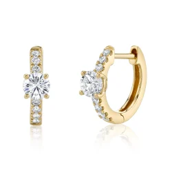 Shop DIAMOND HUGGIES WITH ROUND DIAMOND CENTER Huggies
