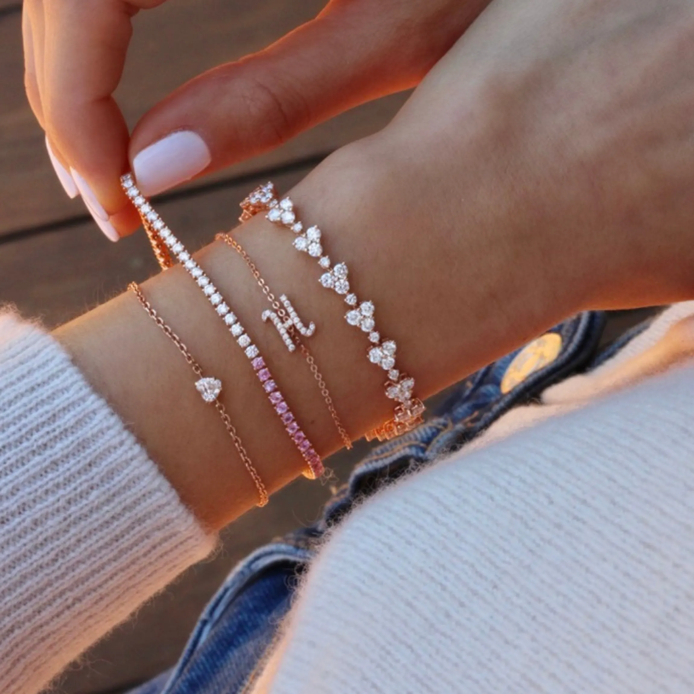 Flash Sale DIAMOND INITIAL BRACELET Diamond Initial