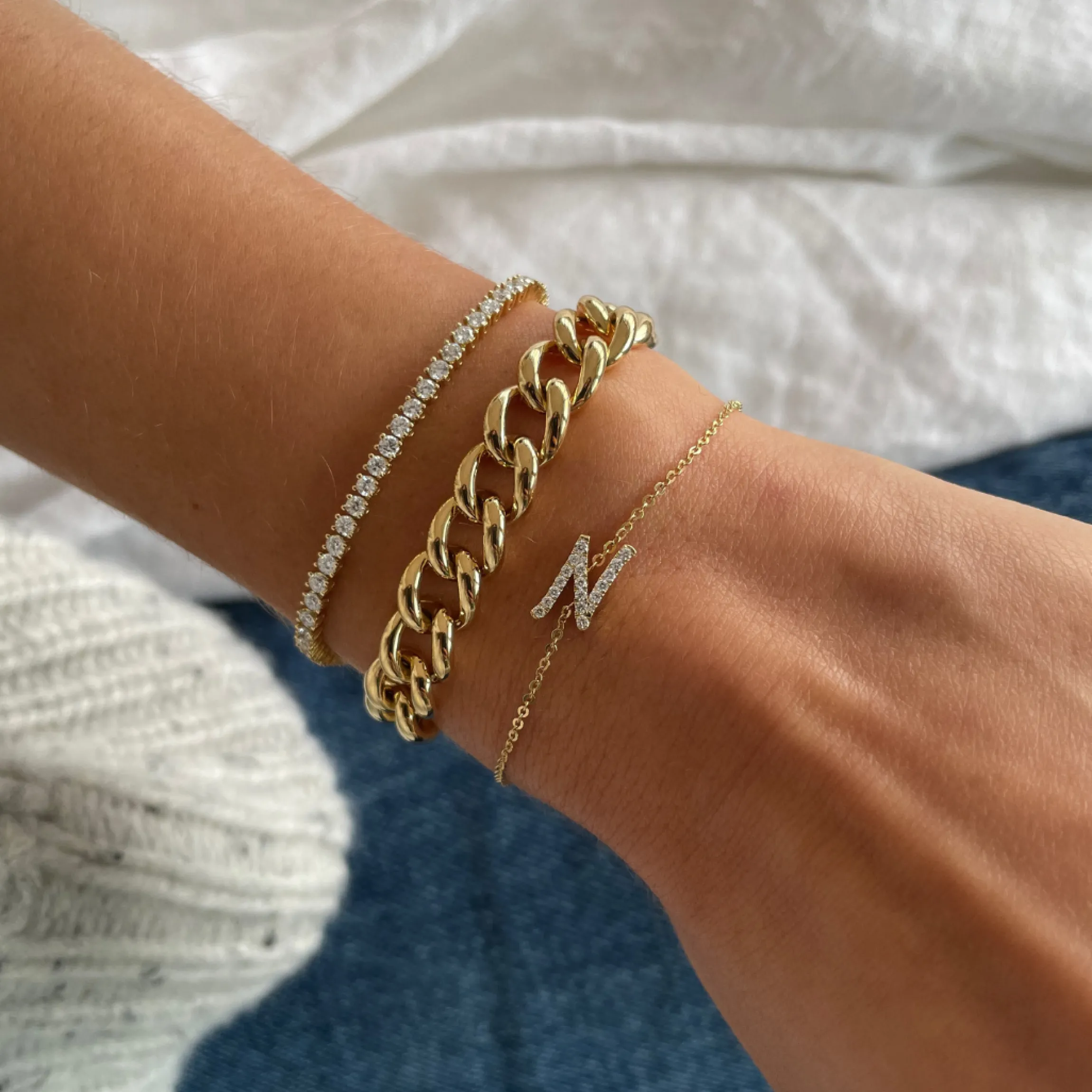 Flash Sale DIAMOND INITIAL BRACELET Diamond Initial