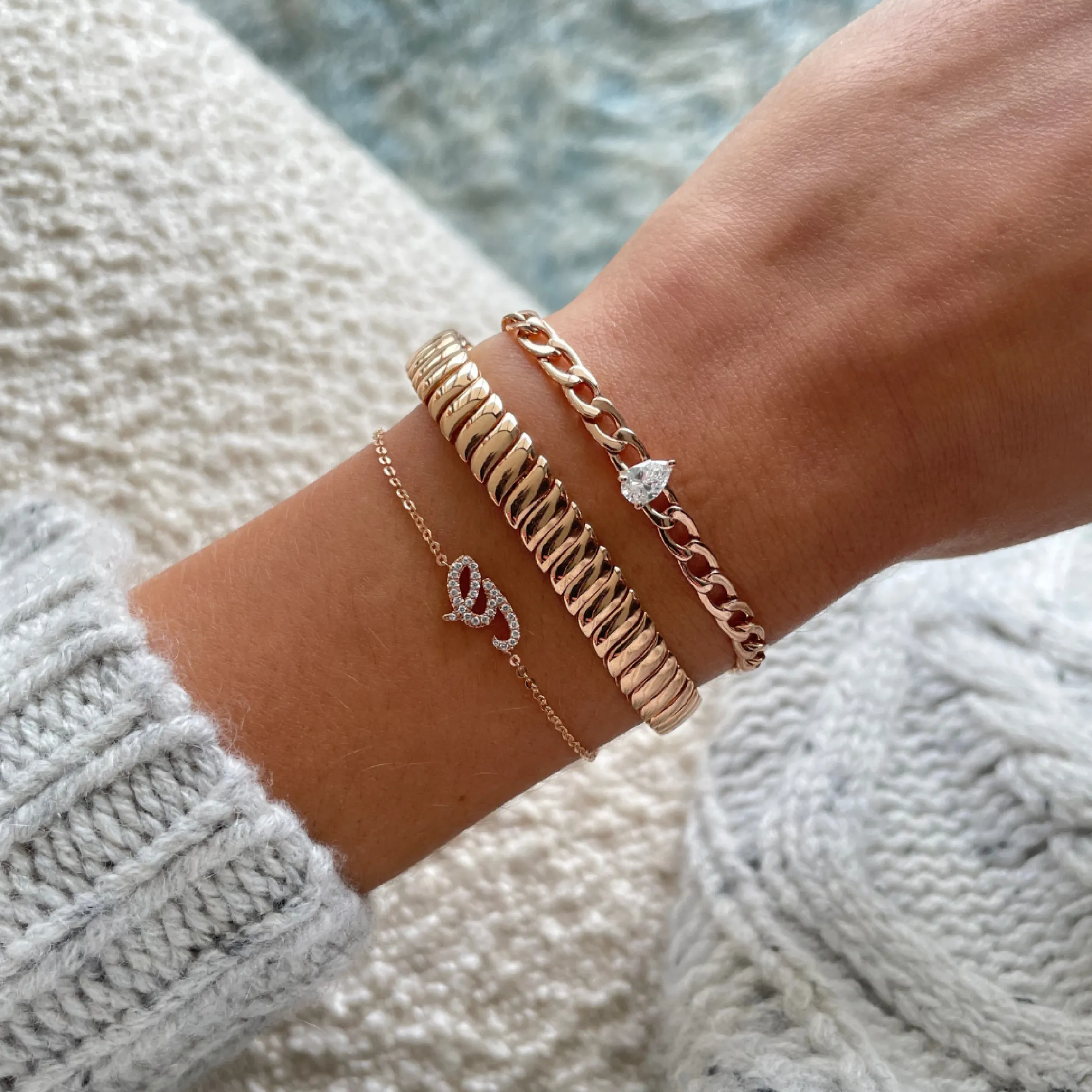 Flash Sale DIAMOND INITIAL BRACELET Diamond Initial