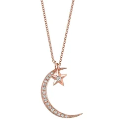 Hot DIAMOND MOON AND STAR NECKLACE Pendants