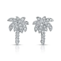 Sale DIAMOND PALM TREE STUDS Leaf
