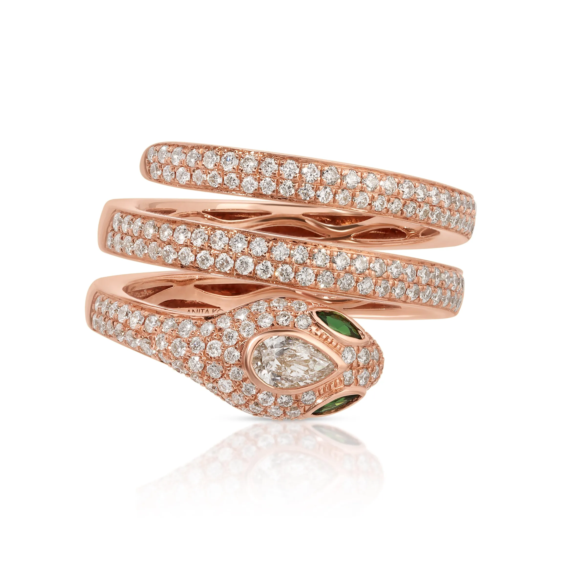 Outlet DIAMOND PAVE SNAKE COIL PINKY RING Pinky|Coil