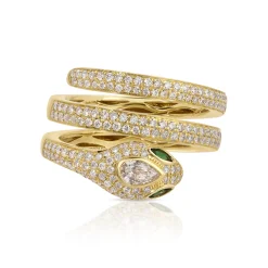 Hot DIAMOND PAVE SNAKE COIL RING Coil