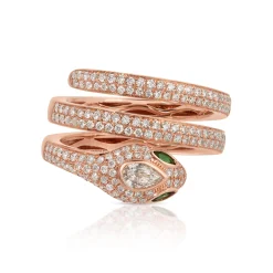 Hot DIAMOND PAVE SNAKE COIL RING Coil