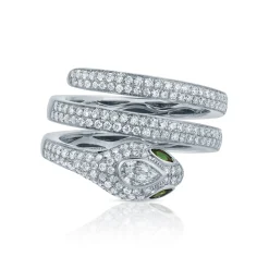 Hot DIAMOND PAVE SNAKE COIL RING Coil