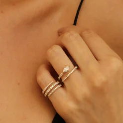 Hot DIAMOND PINKY COIL RING Pinky|Coil