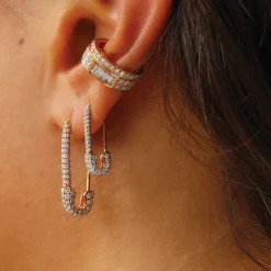 Sale DIAMOND SAFETY PIN EARRING Safety Pins & Clips