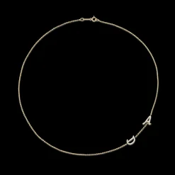 New DOUBLE DIAMOND INITIAL NECKLACE Diamond Initial