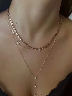 New DOUBLE DIAMOND INITIAL NECKLACE Diamond Initial