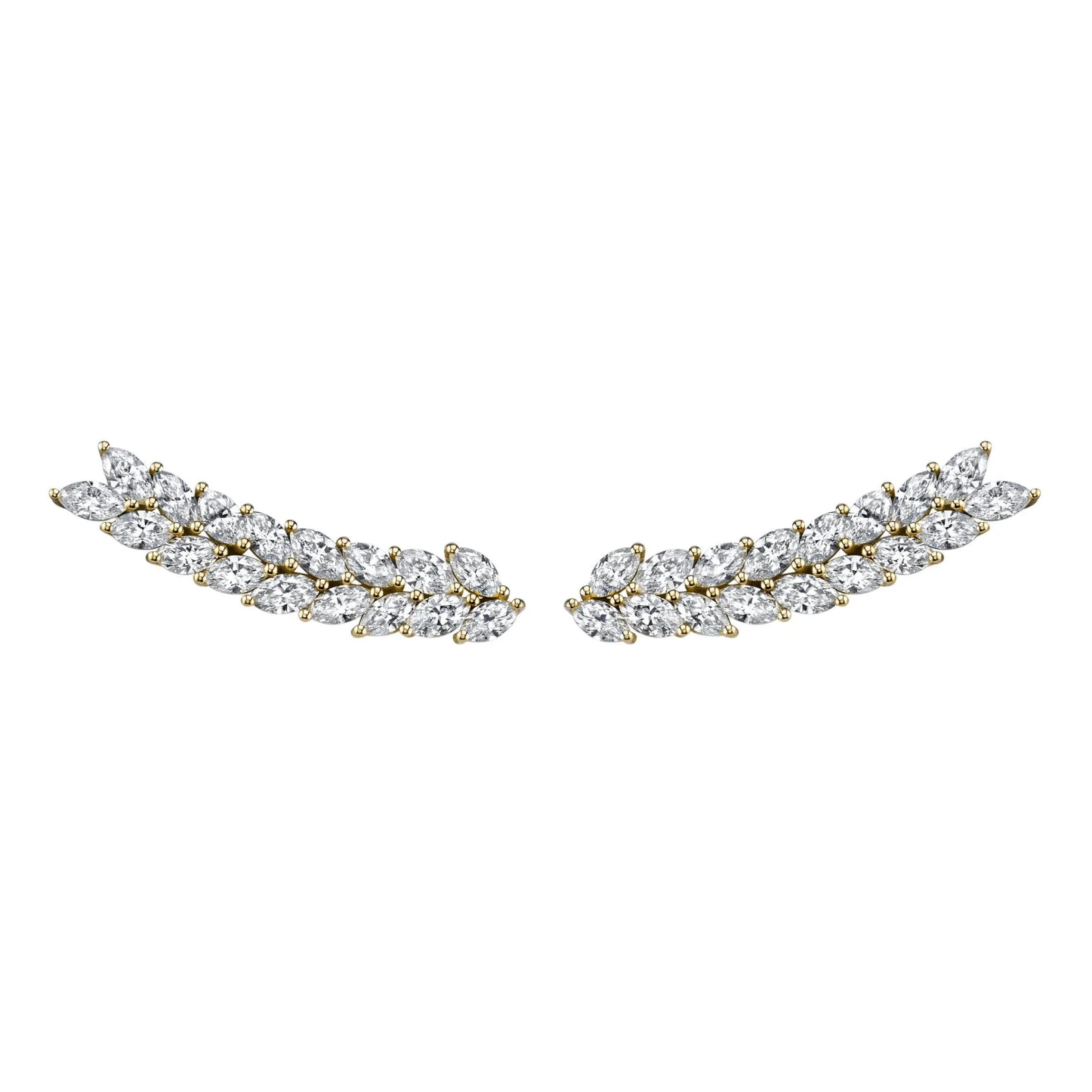 Sale DOUBLE ROW MARQUISE DIAMOND FLOATING EARRINGS Floating