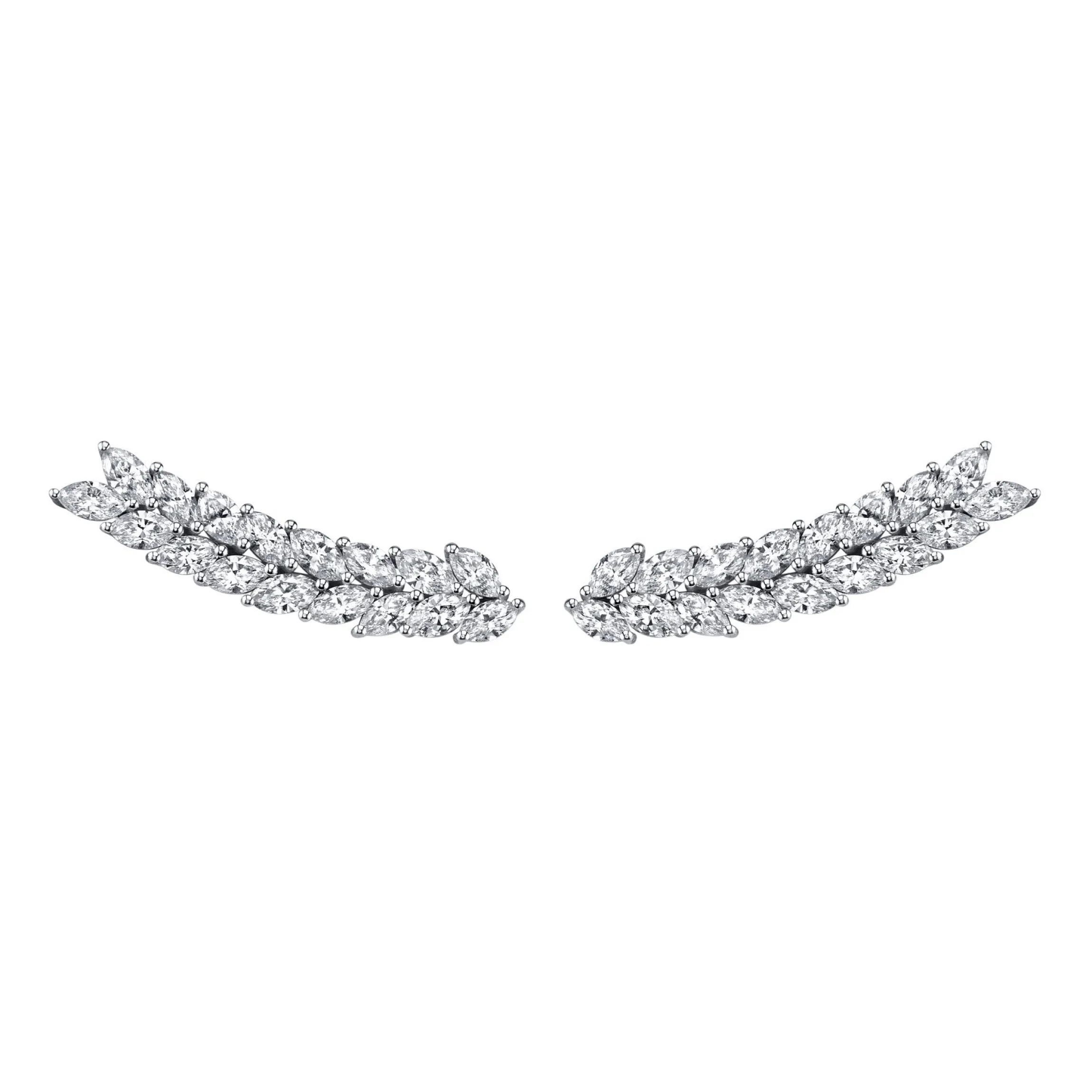 Sale DOUBLE ROW MARQUISE DIAMOND FLOATING EARRINGS Floating