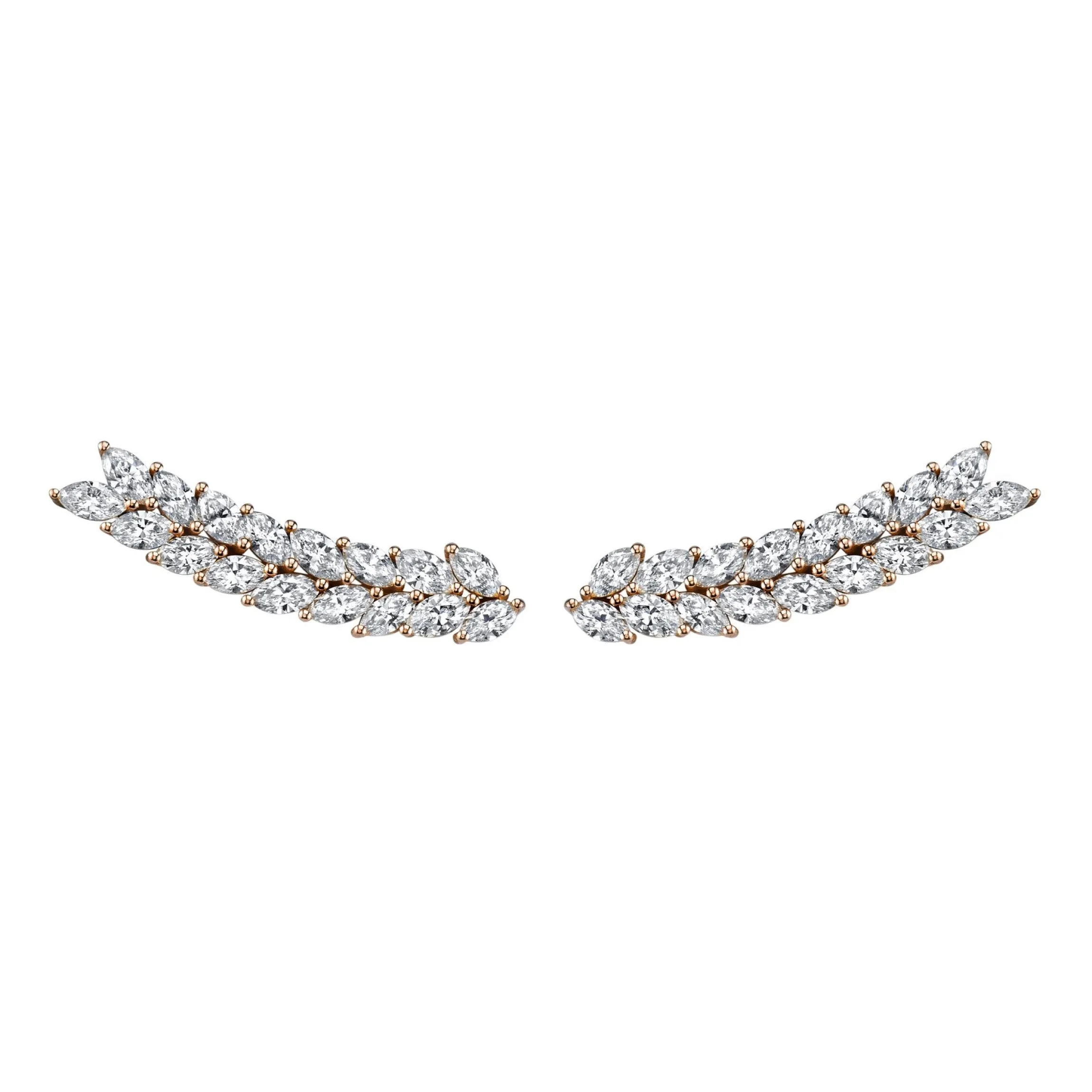 Sale DOUBLE ROW MARQUISE DIAMOND FLOATING EARRINGS Floating