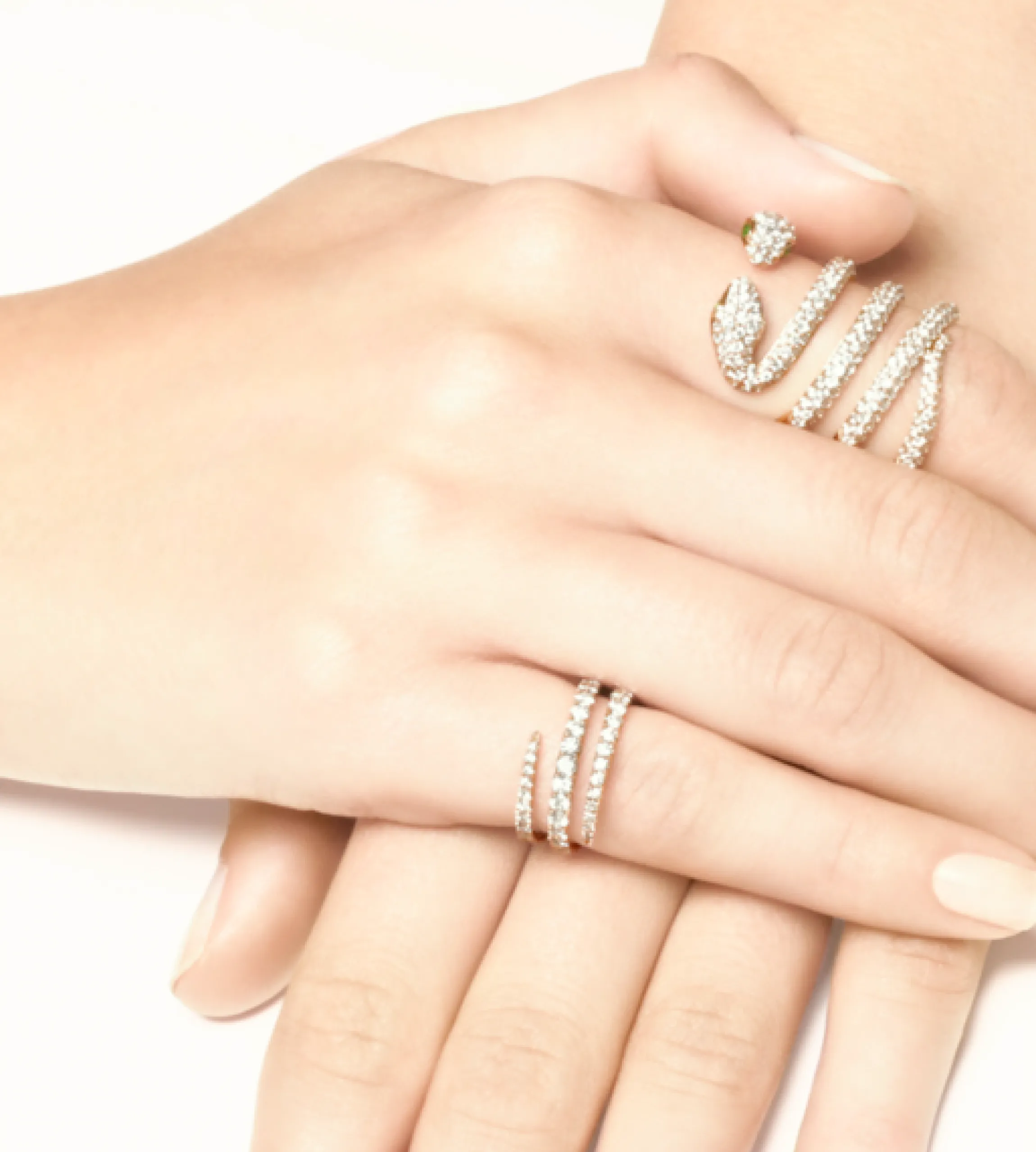 Store DOUBLE-HEAD DIAMOND COIL SNAKE RING Coil