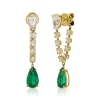 Cheap EMERALD AND DIAMOND OLIVIA EARRINGS One Of A Kind