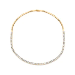 Sale EMERALD CUT PRONGED DIAMOND CHOKER Chokers