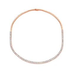 Sale EMERALD CUT PRONGED DIAMOND CHOKER Chokers