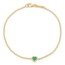 Clearance EMERALD HEART CHAIN BRACELET Chain Link