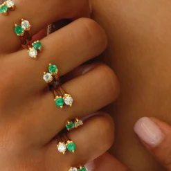 Cheap EMERALD ORBIT RING Stacking|Orbit