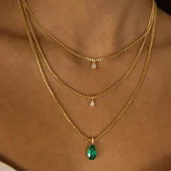 Hot EMERALD PEAR PENDANT WITH DIAMOND BASKET AND BALE One Of A Kind