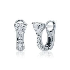 Store FLAT PAVE DIAMOND HUGGIES WITH HEART DIAMONDS Huggies