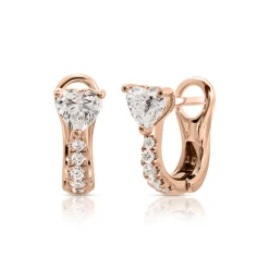 Store FLAT PAVE DIAMOND HUGGIES WITH HEART DIAMONDS Huggies