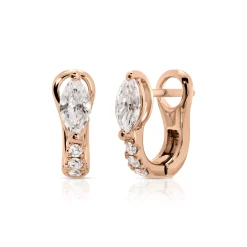 Flash Sale FLAT PAVE DIAMOND HUGGIES WITH MARQUISE DIAMONDS Huggies