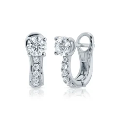 Cheap FLAT PAVE DIAMOND HUGGIES WITH ROUND DIAMONDS Huggies