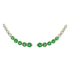 Hot FLOATING DIAMOND AND EMERALD EARRING Floating