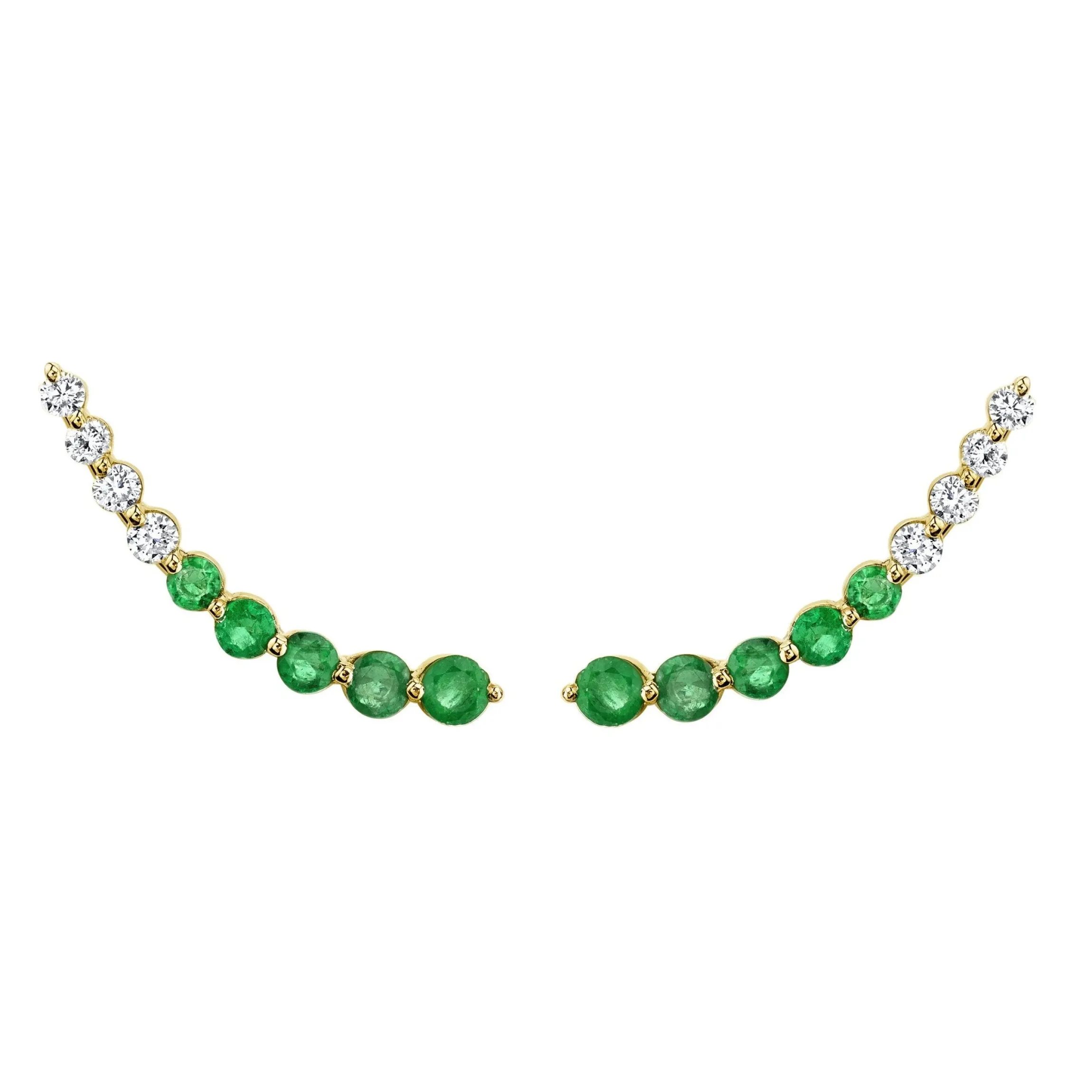 Hot FLOATING DIAMOND AND EMERALD EARRING Floating