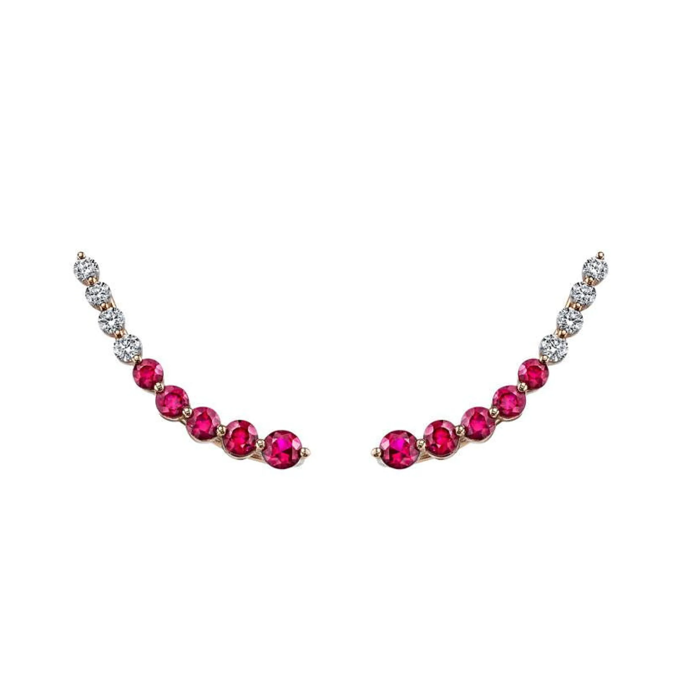 Online FLOATING DIAMOND AND RUBY EARRING Floating