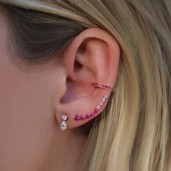 Online FLOATING DIAMOND AND RUBY EARRING Floating