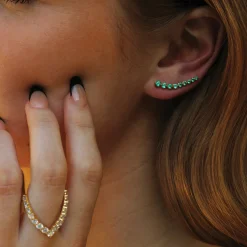 Flash Sale FLOATING EMERALD EARRING Floating