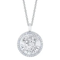 Best GEMINI ZODIAC COIN PENDANT WITH DIAMOND FRAME Pendants|Zodiac Coins