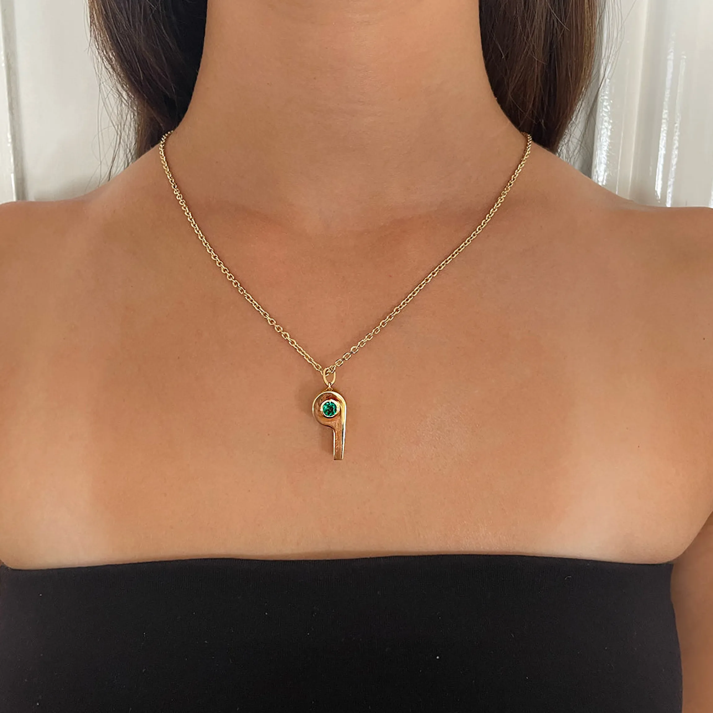 Outlet GOLD AND COLOMBIAN EMERALD WHISTLE Pendants