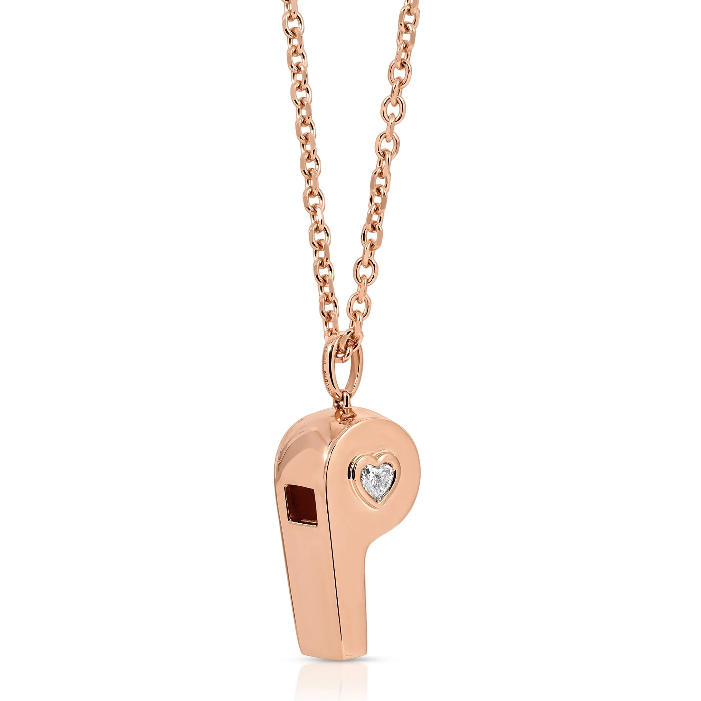Hot GOLD AND HEART DIAMOND WHISTLE Pendants