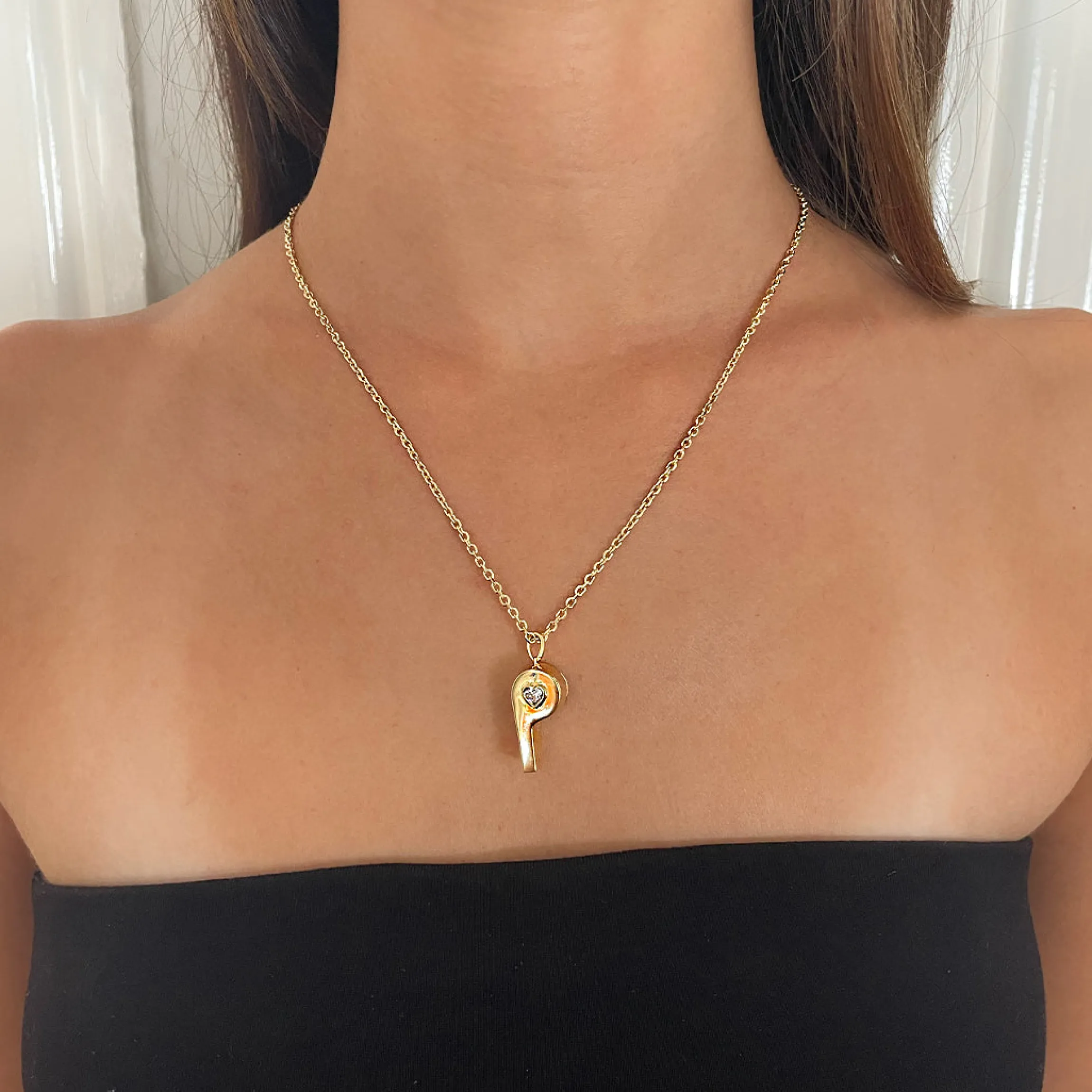 Hot GOLD AND HEART DIAMOND WHISTLE Pendants