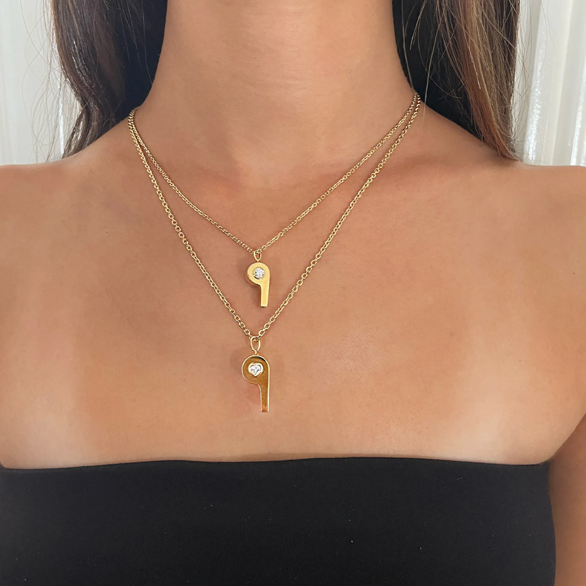 Hot GOLD AND HEART DIAMOND WHISTLE Pendants
