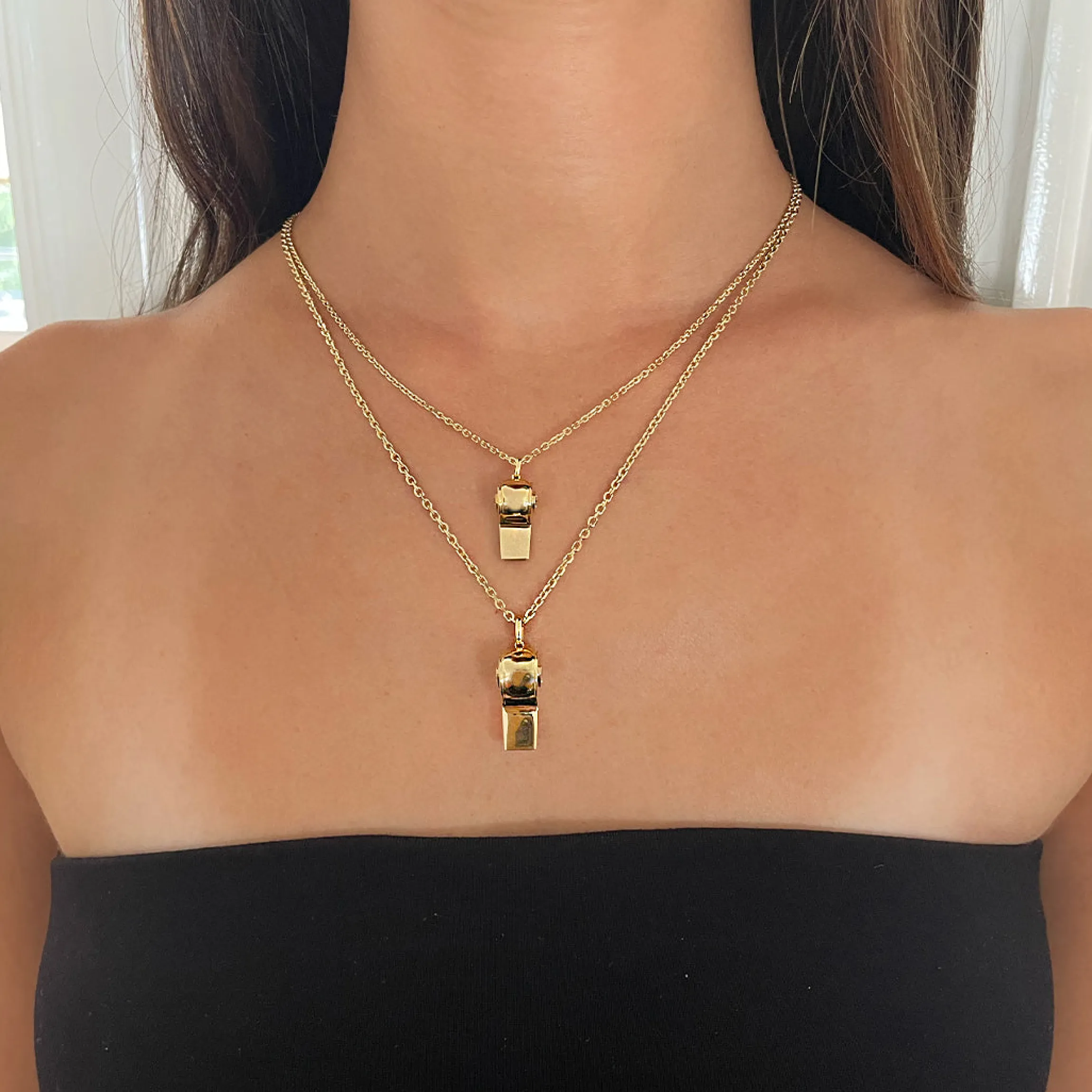 Hot GOLD AND HEART DIAMOND WHISTLE Pendants