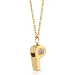 Shop GOLD AND PINK SAPPHIRE BABY WHISTLE Pendants