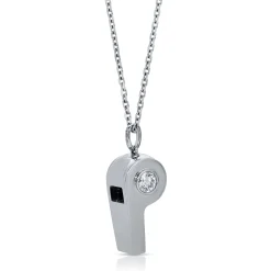 Shop GOLD AND ROUND DIAMOND BABY WHISTLE Pendants