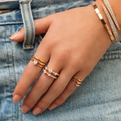 Clearance GOLD COIL RING WITH HEART DIAMOND POINT Coil