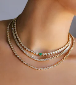 Cheap GRADUATED BEZEL MARQUISE DIAMOND CHOKER Chokers