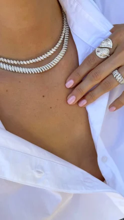 Outlet GRADUATED MARQUISE DIAMOND CHOKER Chokers