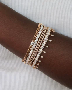Store GRADUATED SIDEWAYS MARQUISE DIAMOND BRACELET Diamond Link