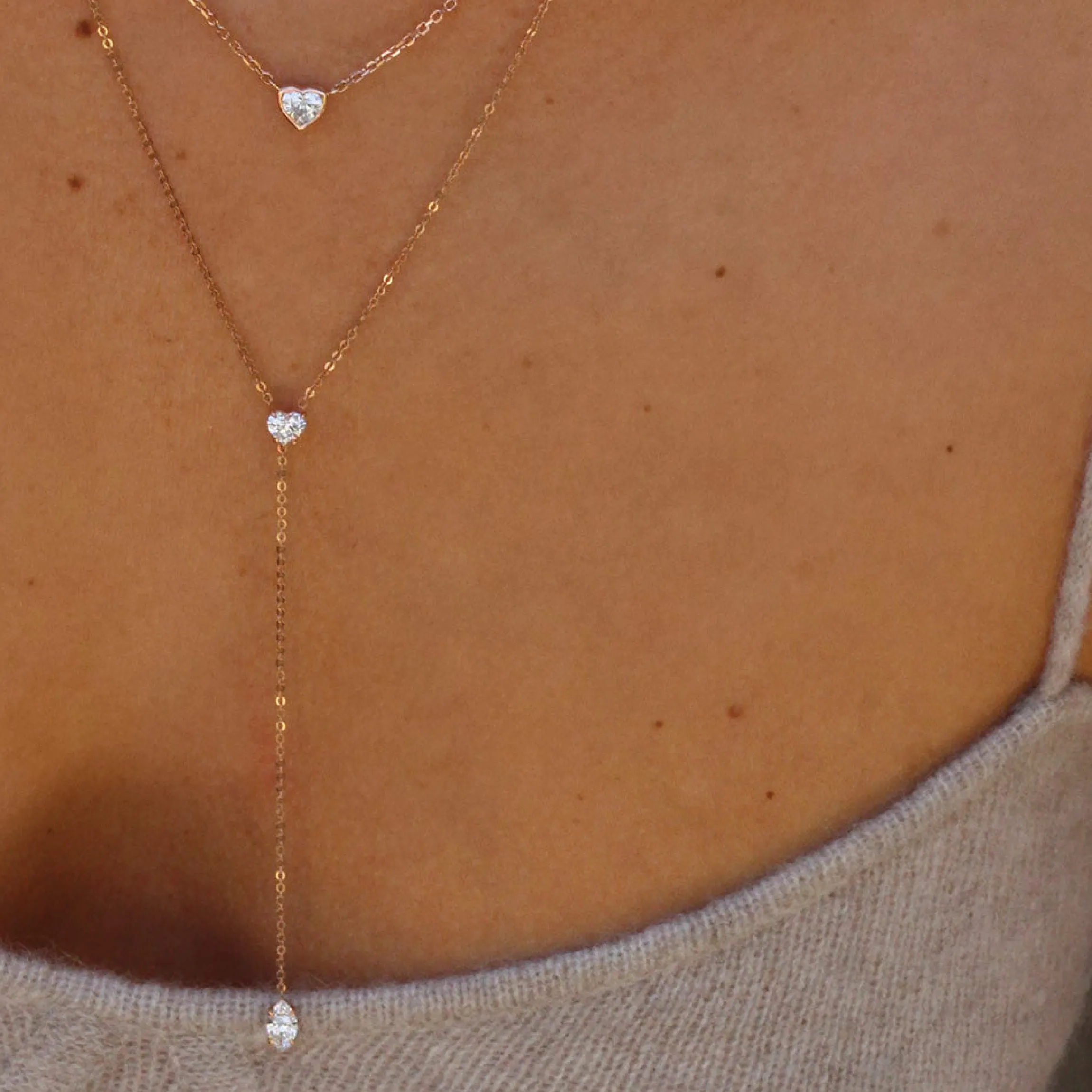 Best Sale HEART AND MARQUISE DIAMOND LARIAT Lariats