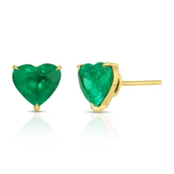 Best Sale HEART SHAPE EMERALD STUDS 3.32 One Of A Kind