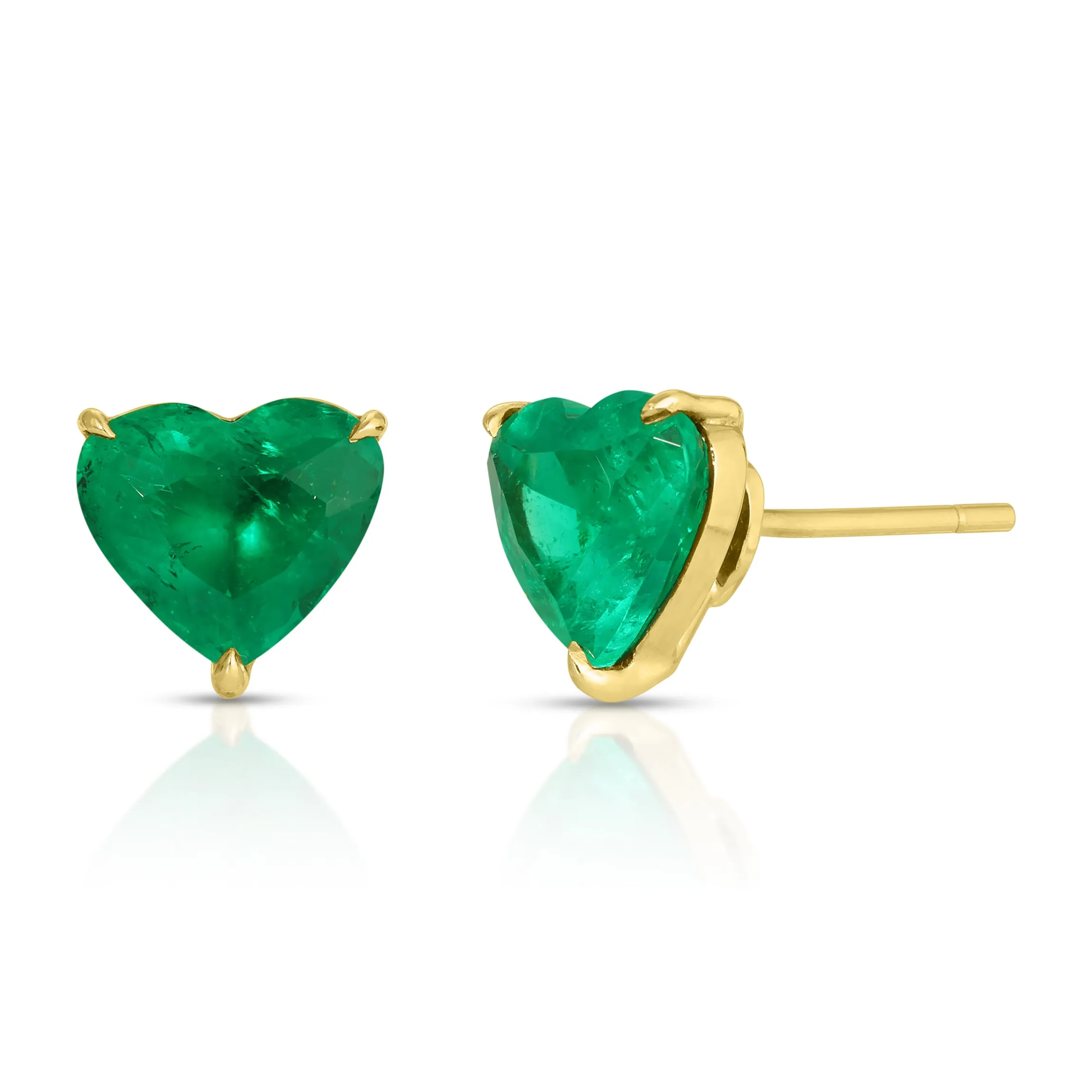 Best Sale HEART SHAPE EMERALD STUDS 3.32 One Of A Kind
